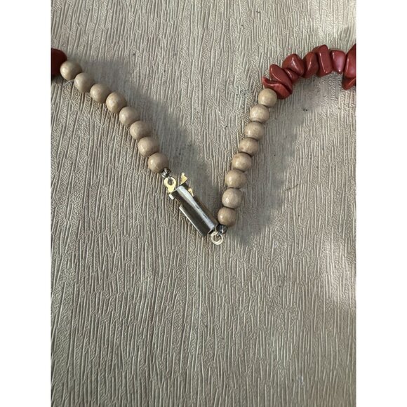 Vintage Murano Venetian Millefiori Beaded Necklace With Red & Blue Accents 16" - Picture 6 of 9